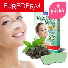 Purederm Čisticí pásky na nos Zelený čaj, 6 ks/balení